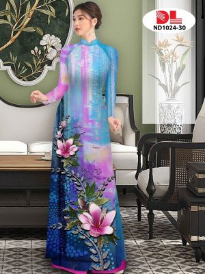 Vải Áo Dài Hoa In 3D AD ND1024 37